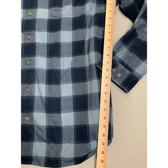 Carhartt Shirt Mens 2XLT Blue Buffalo Plaid Original Fit Heavy Shacket Flannel - Picture 6 of 7